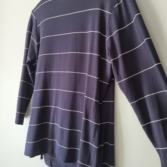 MASAI Navy White Stripe Wrap Top Size Small - Picture 8 of 11